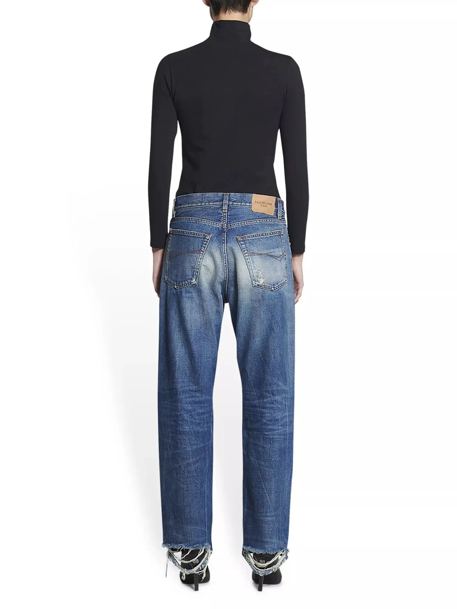 Balenciaga o1in1g0425 Slim Fit Jeans Pant in Blue Size 24" / US 00 / IT 34 - 4 Thumbnail