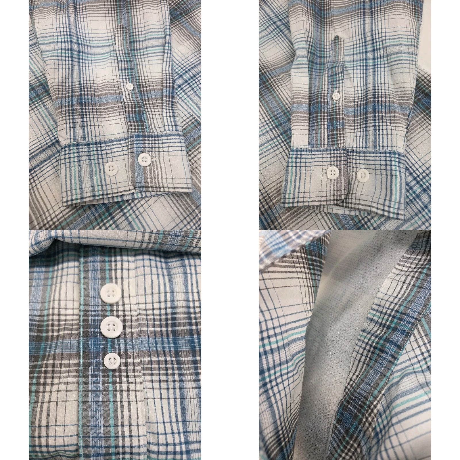 Habitat Habit Mens Long Sleeve Button-Up Fishing Shirt 2XL Blue Plaid Nylon/Poly UV Moisture Wicking Pockets Outdoor 7755 Size US XXL / EU 58 / 5 - 8 Thumbnail