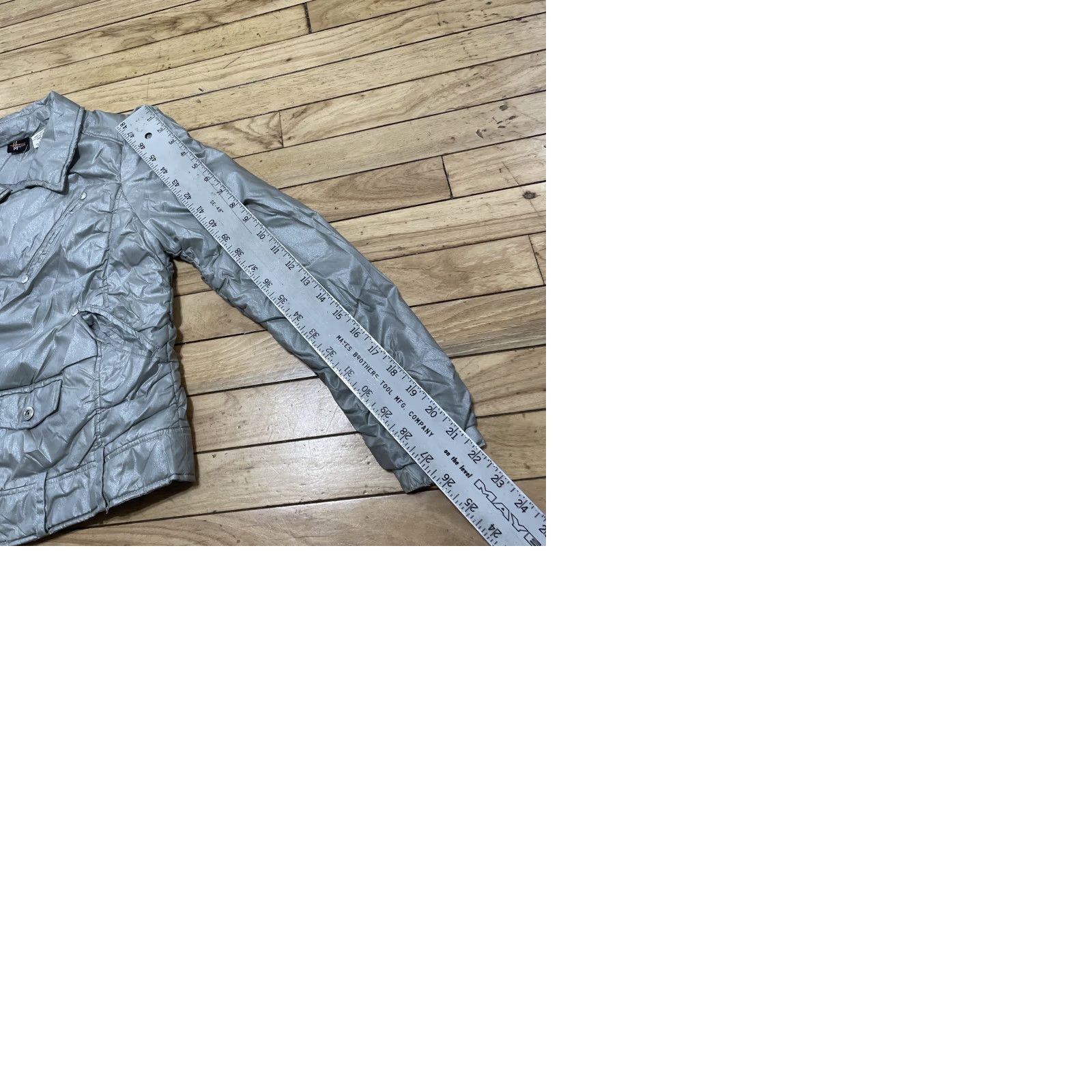 Disney VINTAGE Disney Hannah Montana y2k Jacket Junior XL 12/14 Silver Metallic Moto Crop RARE Size XL / US 12-14 / IT 48-50 - 12 Thumbnail