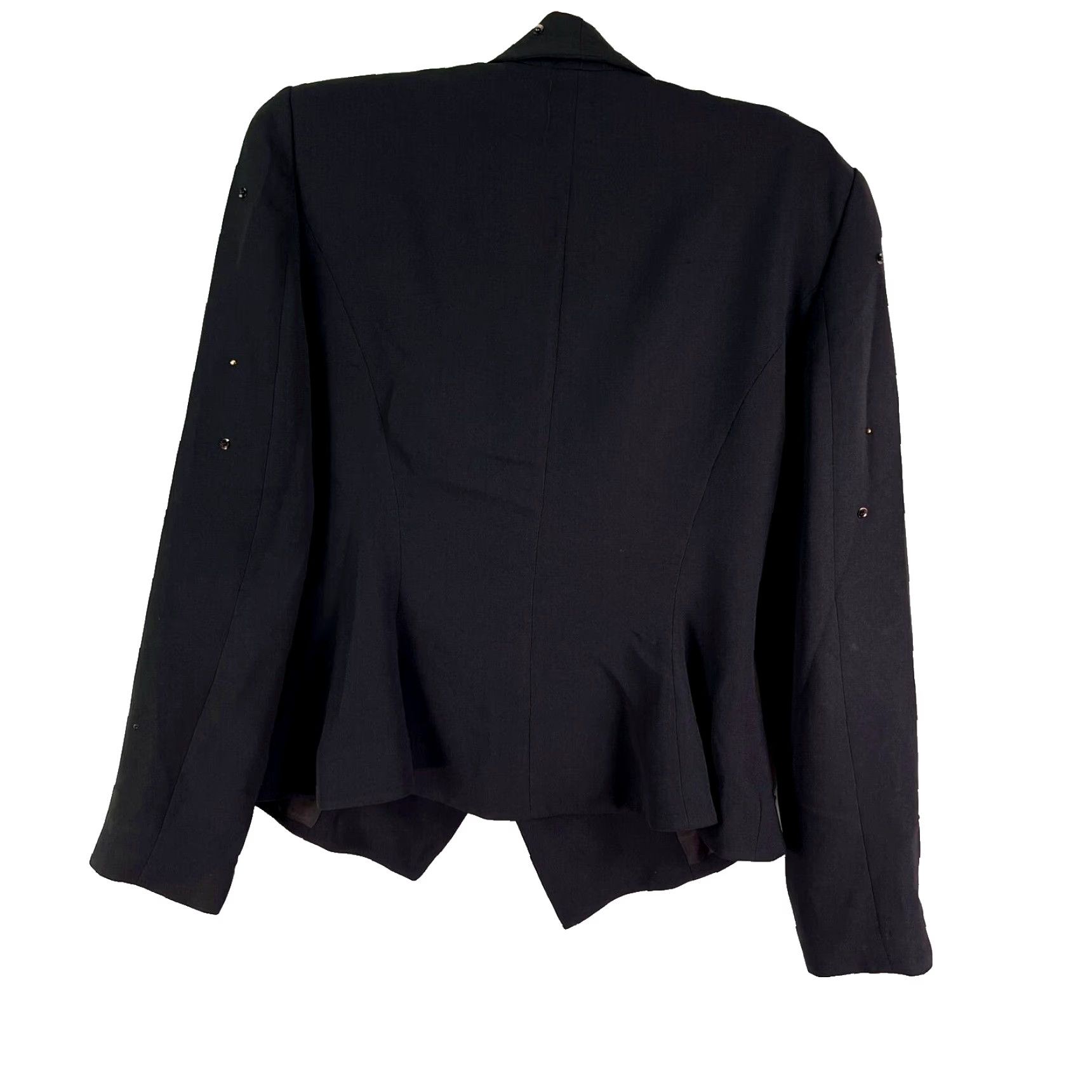 Gabicci Bic Ci Blazer Jacket Single-Breasted One-Button Black Women Size 10 Notch Lapel Stretch Tailored Dry Clean Only Size L / US 10 / IT 46 - 2 Thumbnail