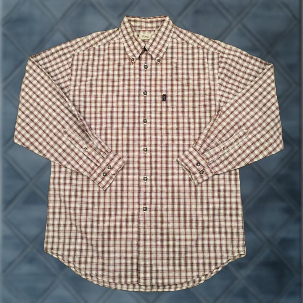 Izod IZOD Shirt Mens M Red Plaid Long Sleeve Button-Down Collar Shirt Size US M / EU 48-50 / 2 - 1 Thumbnail