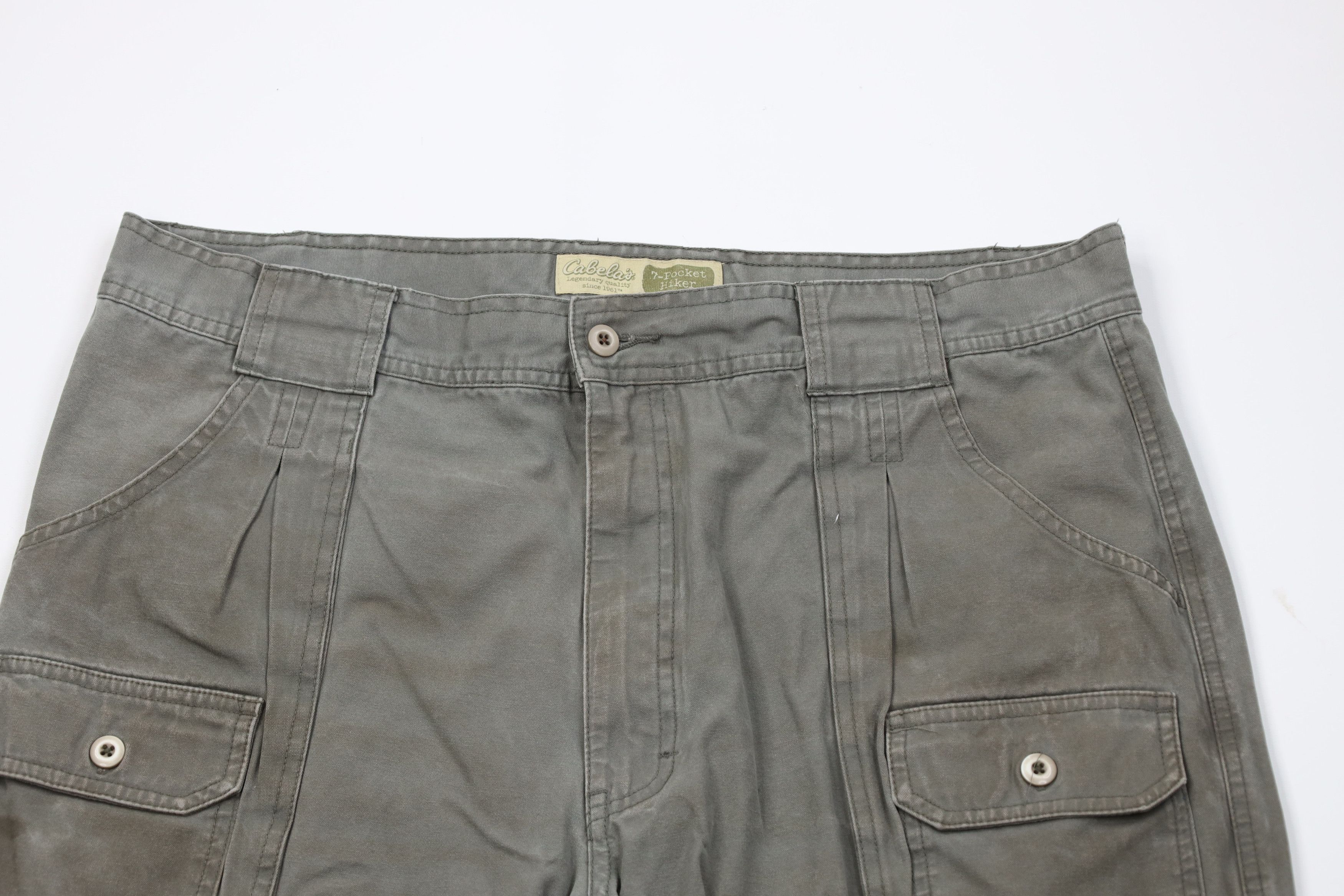 Cabelas Vintage Cabelas Baggy Wide Leg Cargo Pants Green Cotton Size US 38 / EU 54 - 2 Thumbnail