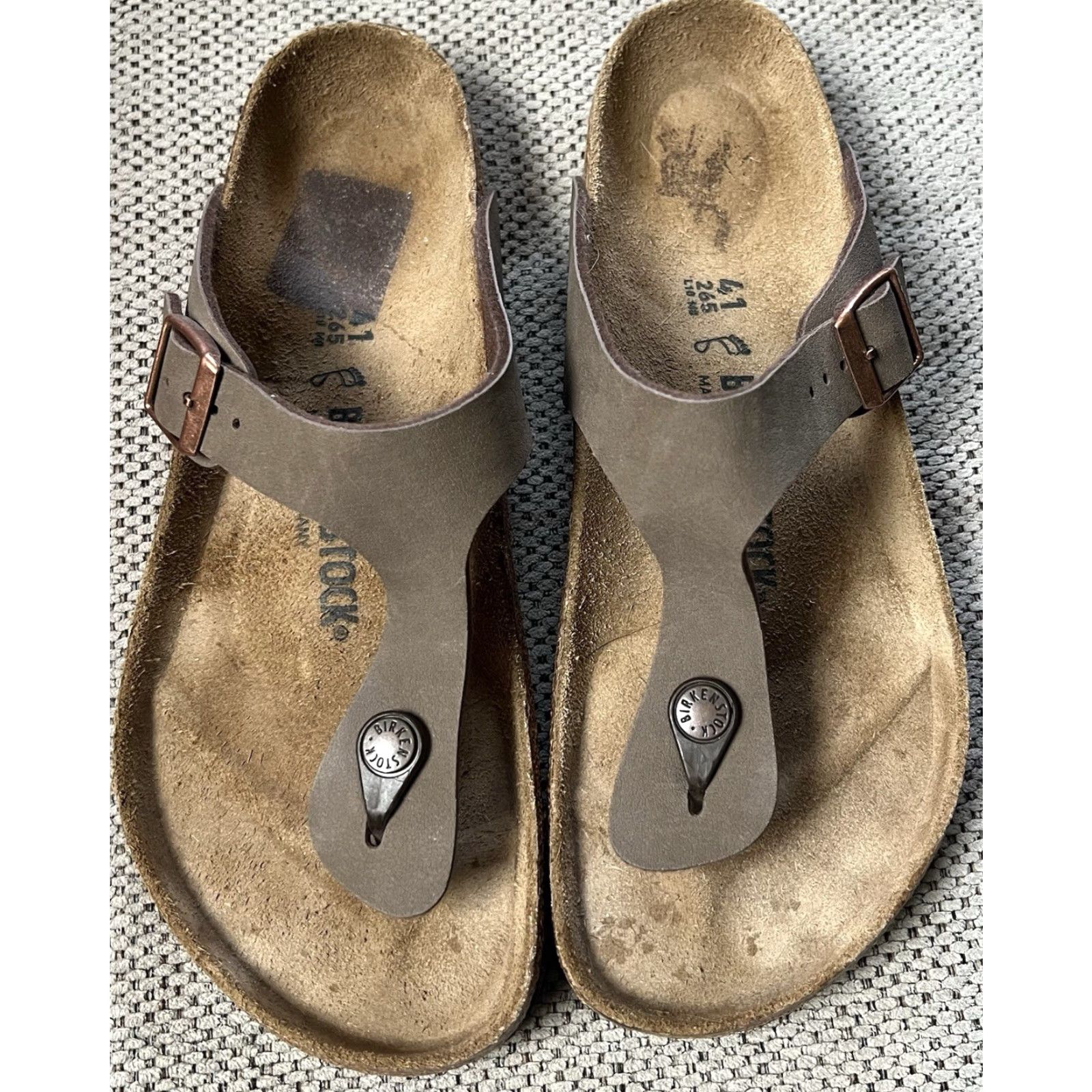 Birkenstock Birkenstock Gizeh Birko-Flor Nubuck Brown Sandal 41 8 Mens Womens Slip On Buckle Casual Summer Leather Nubuck Size ONE SIZE - 3 Thumbnail