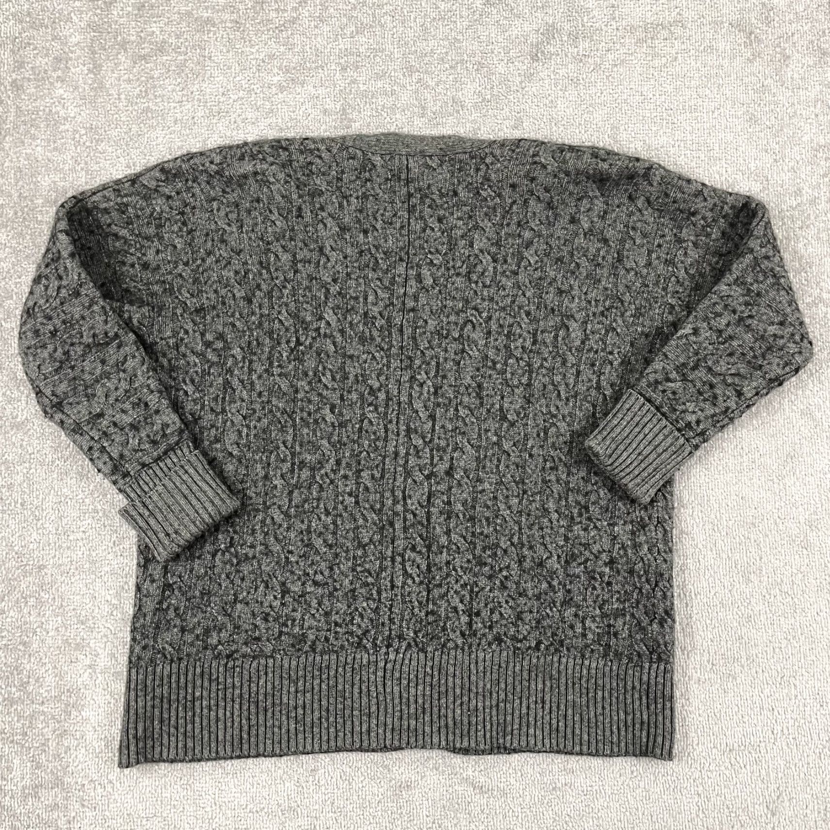 Ralph Lauren VINTAGE Lauren Ralph Lauren Sweater Cardigan Womens Large Gray Wool Blend Open Knit Fall Winter Size L / US 10 / IT 46 - 8 Thumbnail