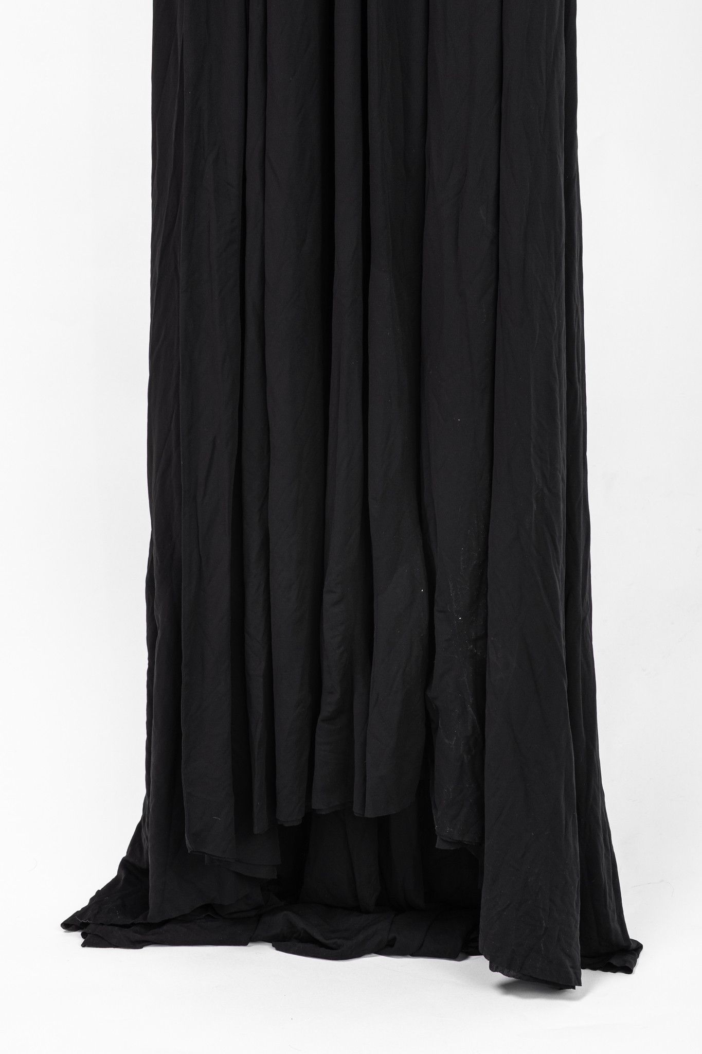 Balmain Balmain R16 Black Viscose Ruched Stretch Jersey Gown Size L / US 10 / IT 46 - 6 Thumbnail