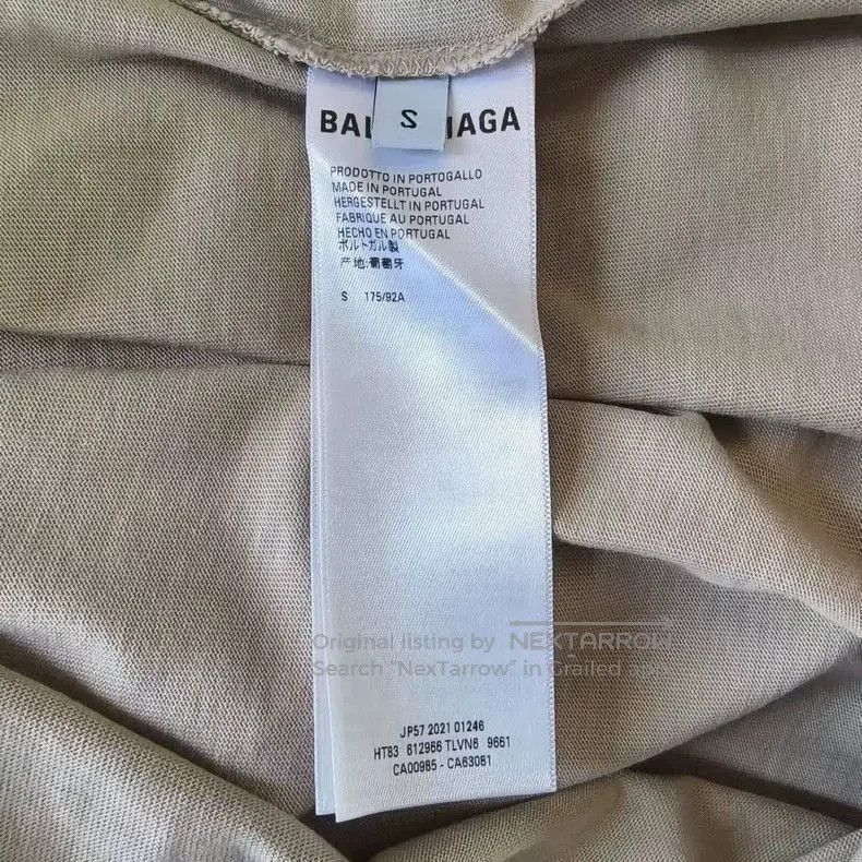Balenciaga Balenciaga Beige Logo Embroidered Short-Sleeve T-Shirt. Size US S / EU 44-46 / 1 - 4 Thumbnail