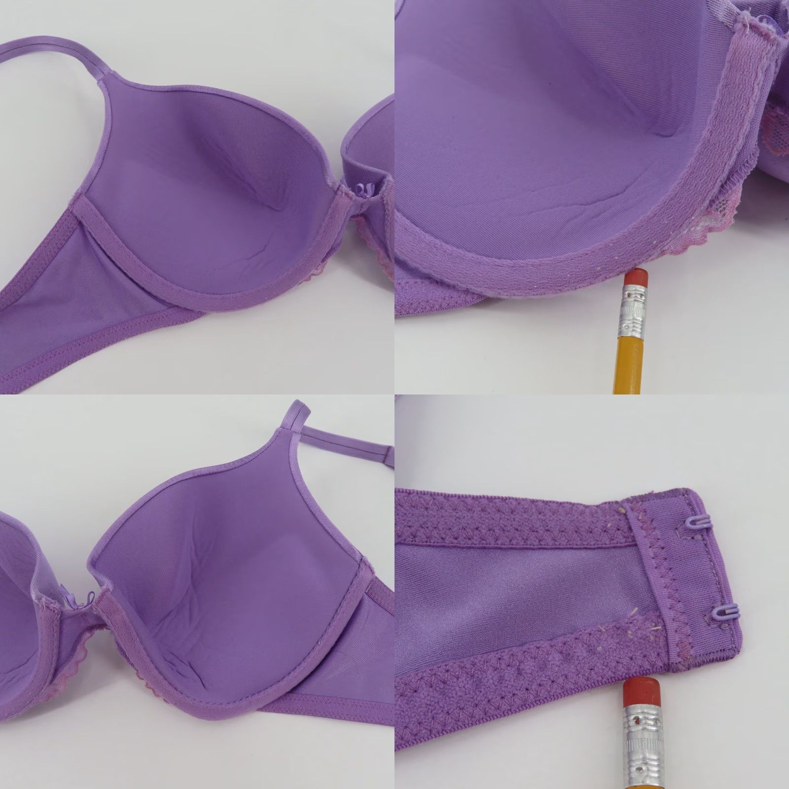 Victoria's Secret VINTAGE Victoria's Secret Angels Push Up Bra Solid Purple 36C Underwire Padded Opaque VTG Y2K Womens Bra Size ONE SIZE - 8 Thumbnail