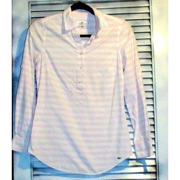Vineyard Vines Vineyard Vines Sz 00 Half Button Blouse Size XXS / US 00 / IT 34 - 12 Thumbnail