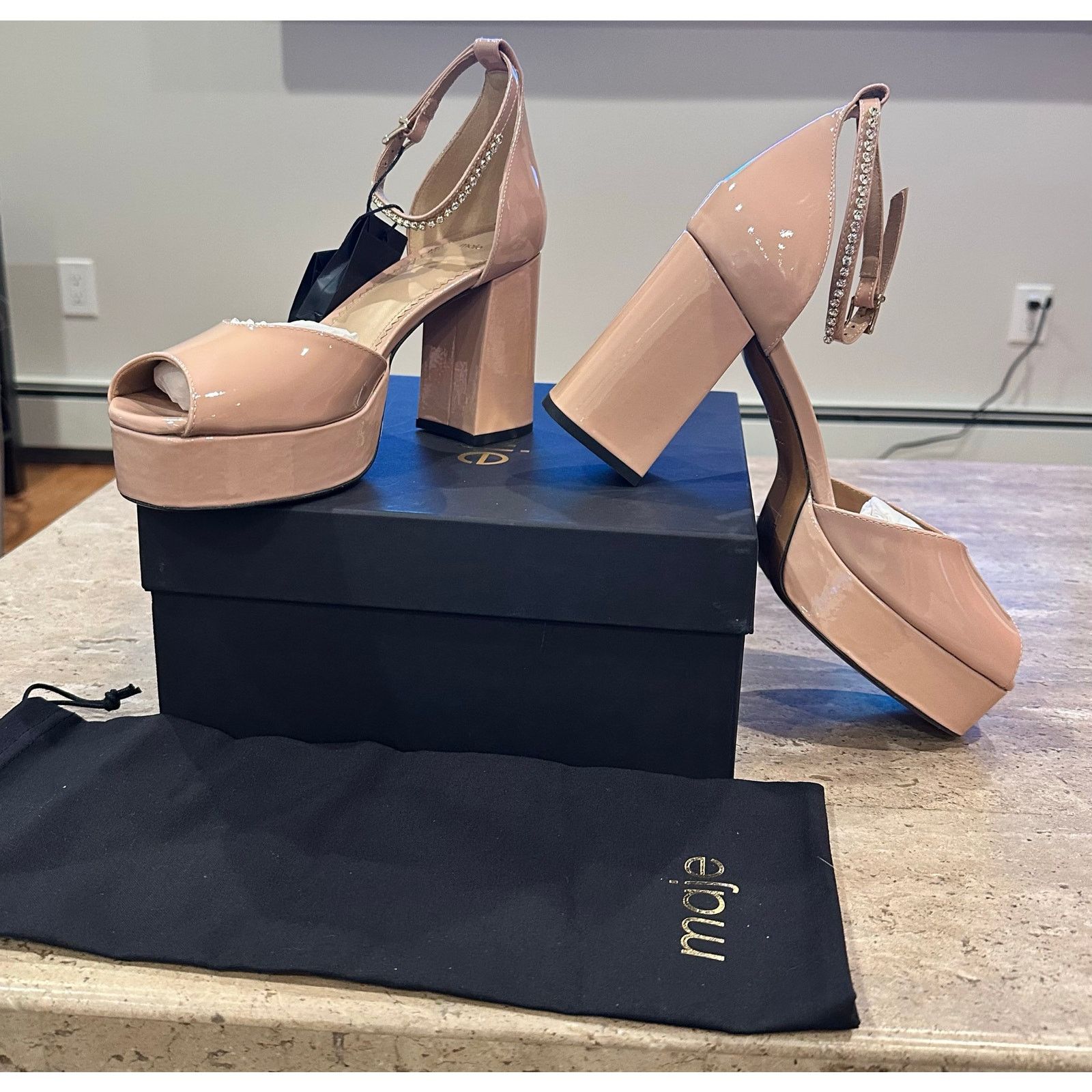 Maje NEW MAJE Patent leather heeled sandals Rose Blush 40 / 9.5 Size US 9.5 / IT 39.5 - 6 Thumbnail