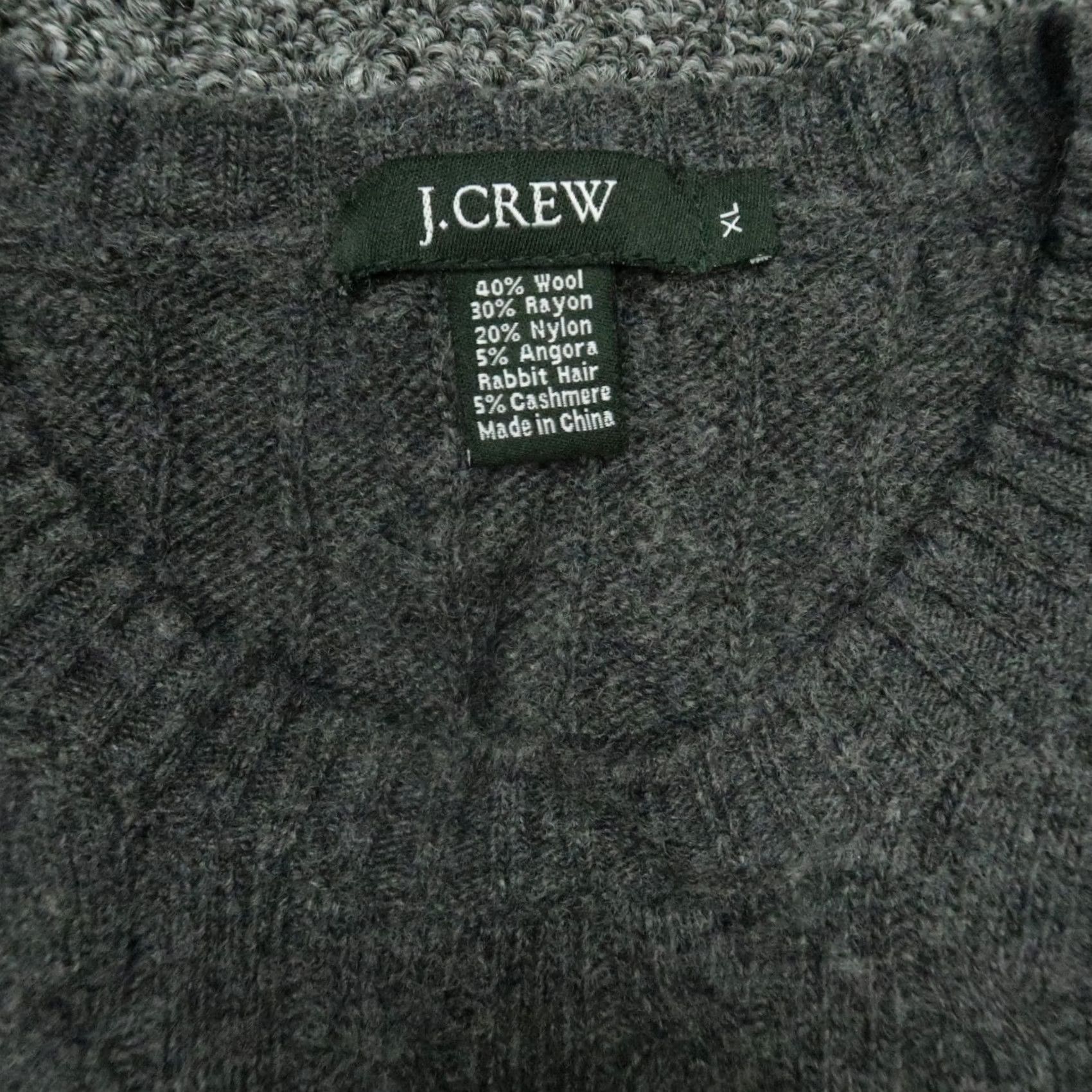 J.Crew J.CREW Sweater Mens XL Gray Wool Rabbit Hear Cashmere Pullover Crew Cable Knit Size US XL / EU 56 / 4 - 3 Thumbnail