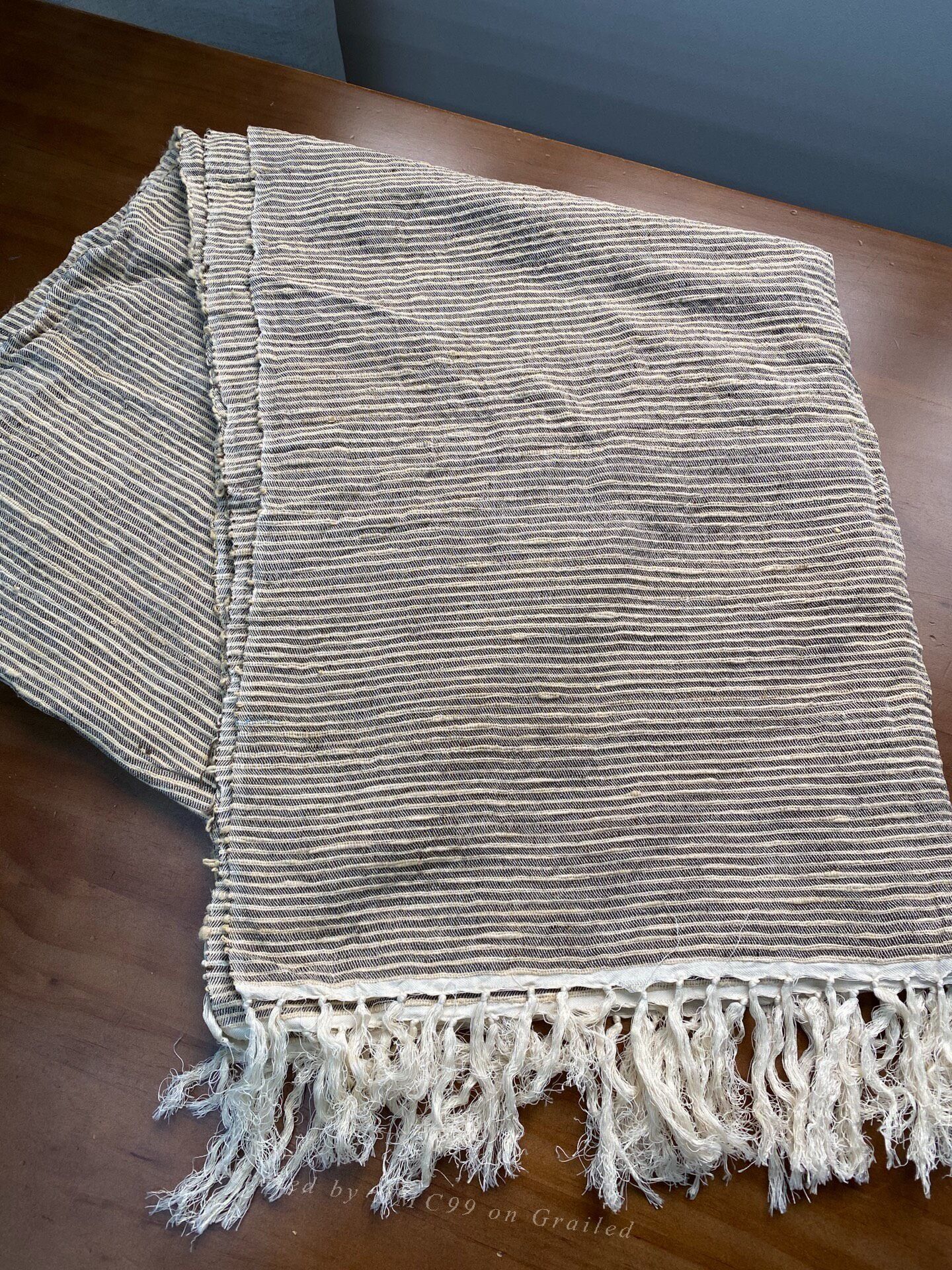 Other Simple Striped Tassel Silk Scarf Size ONE SIZE - 1 Thumbnail