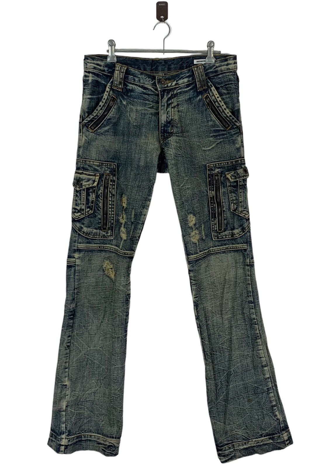 If Six Was Nine VINTAGE SEMANTIC DESIGN DISTRESSED DENIM PANT SIZE 31 Size US 31 - 1 Thumbnail