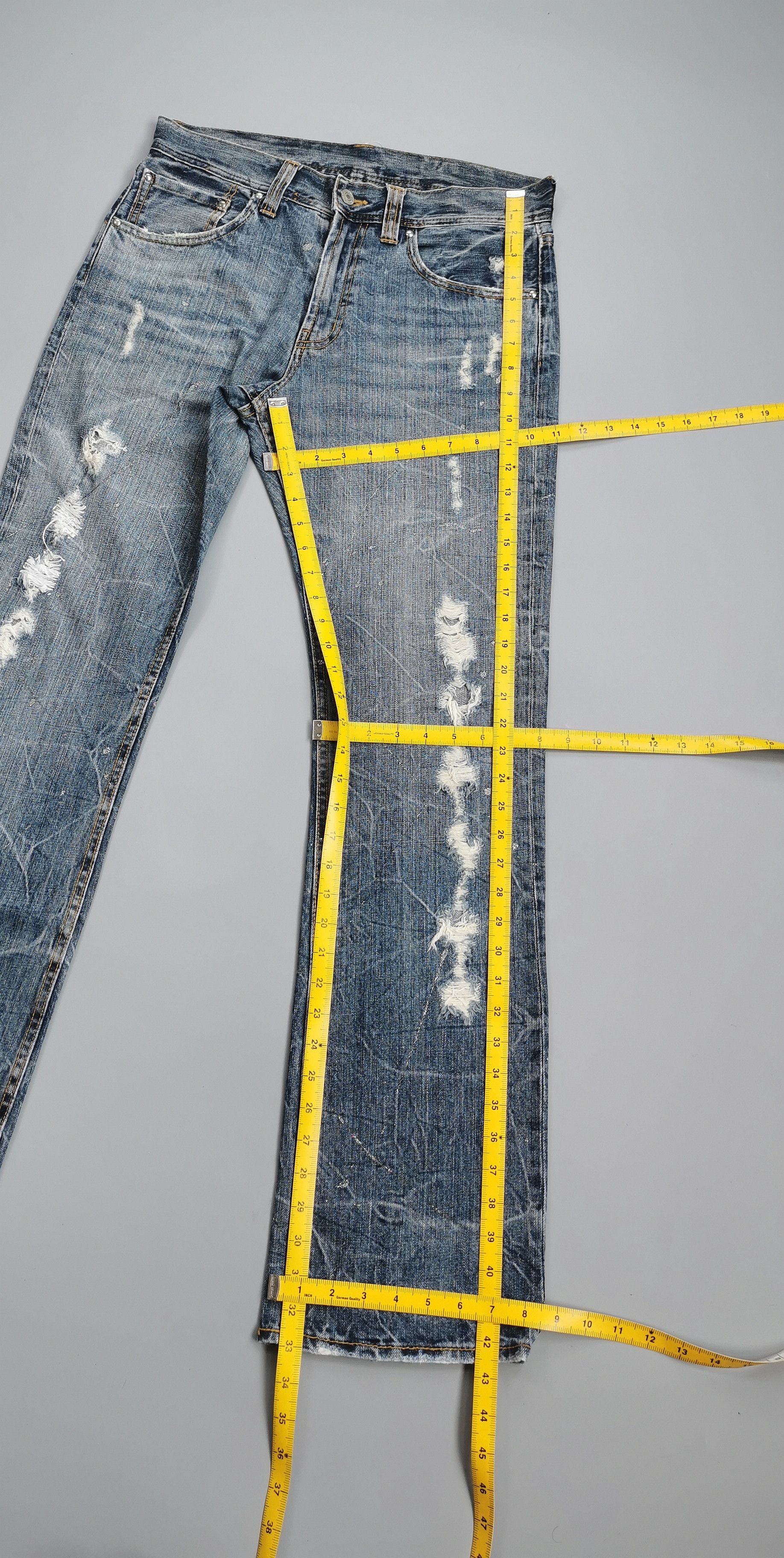 Kapital Distressed Light Wash Flared Denim Jeans Size US 32 / EU 48 - 12 Thumbnail