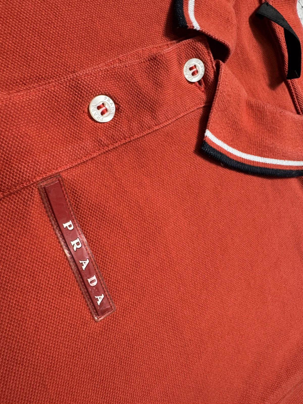 Prada Vintage Luxury Prada Polo Shirt Red Tab Orange Size US L / EU 52-54 / 3 - 6 Thumbnail