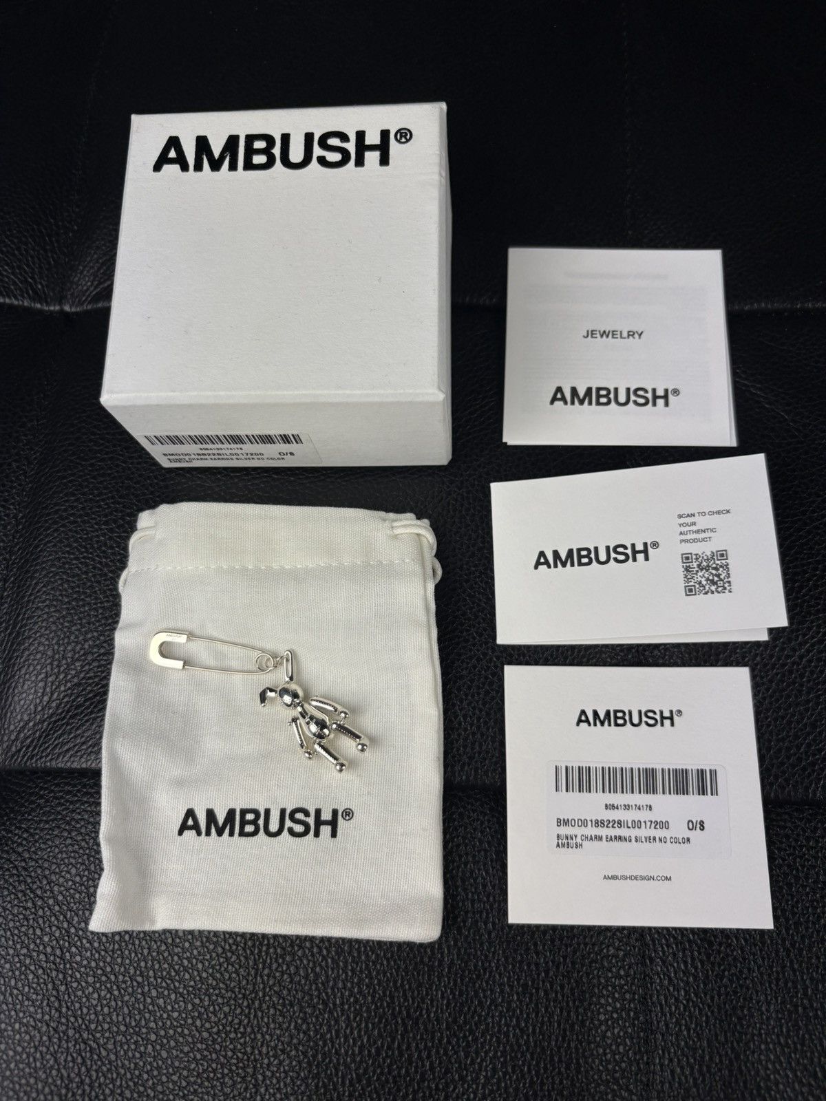 Ambush Design AMBUSH Exclusive Silver Single Bunny Charm Earring pendant Size ONE SIZE - 3 Thumbnail