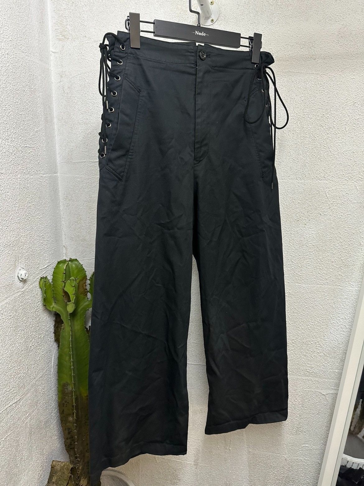 Yohji Yamamoto lace up design cargo pants
