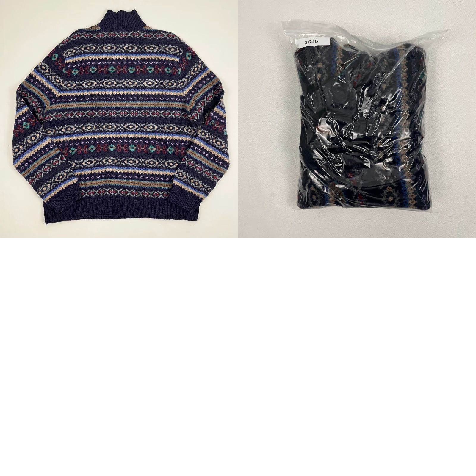 Polo Ralph Lauren VTG Polo Ralph Lauren Hand Knit Mens Sweater 2XL Lambs Wool Aztec Quarter Zip Mock Neck Long Sleeve Geometric Multicolor Pullover Size US XXL / EU 58 / 5 - 8 Thumbnail