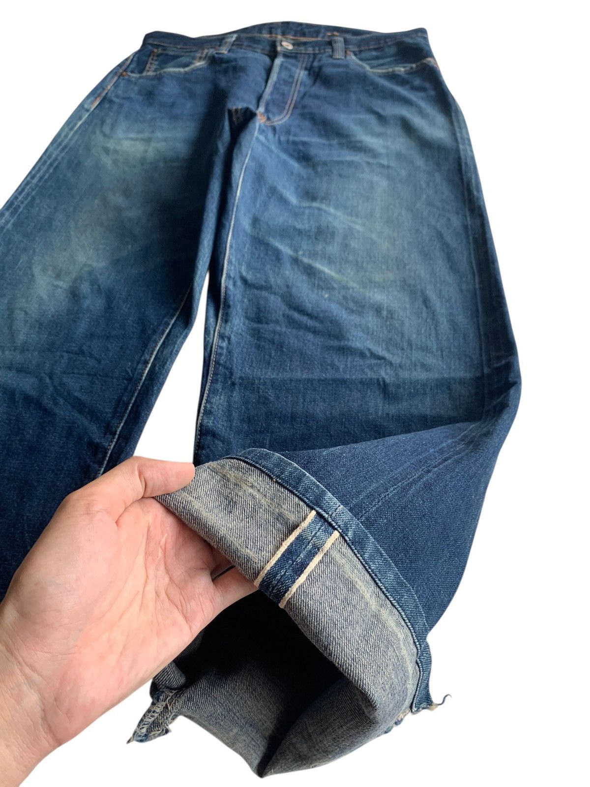 Sugar Cane VINTAGE SUGAR CANE SELVEDGE BUCKLE BACK BAGGY JAPANESE DENIM Size US 34 / EU 50 - 5 Thumbnail