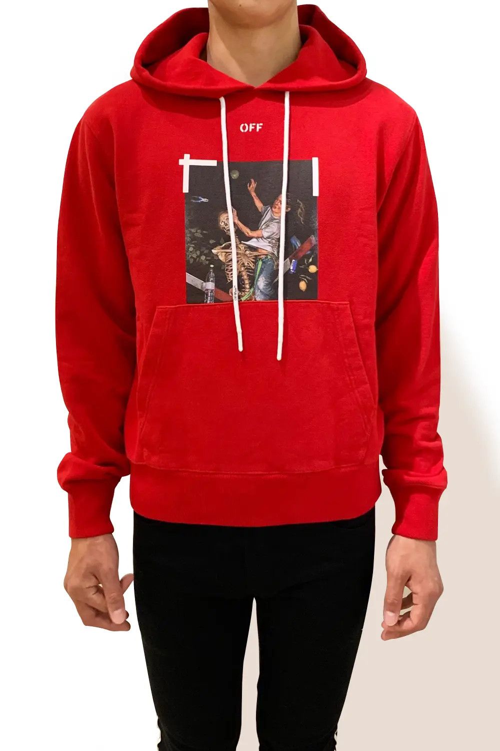 Off-White Red Pascal Skeleton Arrows Hoodie Size L / US 10 / IT 46 - 3 Thumbnail