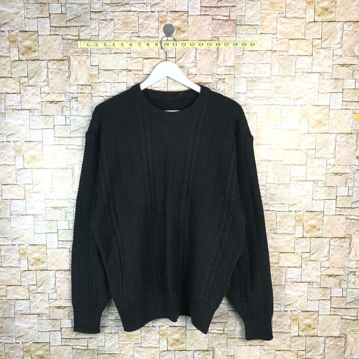 Homespun Knitwear × Japanese Brand × Vintage Japanese Brand Black cable Knitwear #A1082 Size US M / EU 48-50 / 2 - 1 Thumbnail