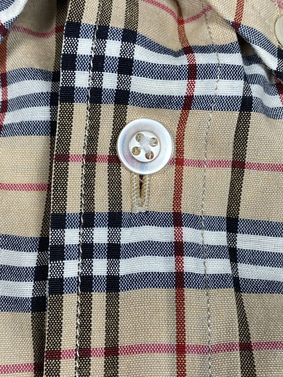 Burberry Vintage Burberry London Nova Check Short Sleeve Shirt Beige Size US L / EU 52-54 / 3 - 10 Thumbnail