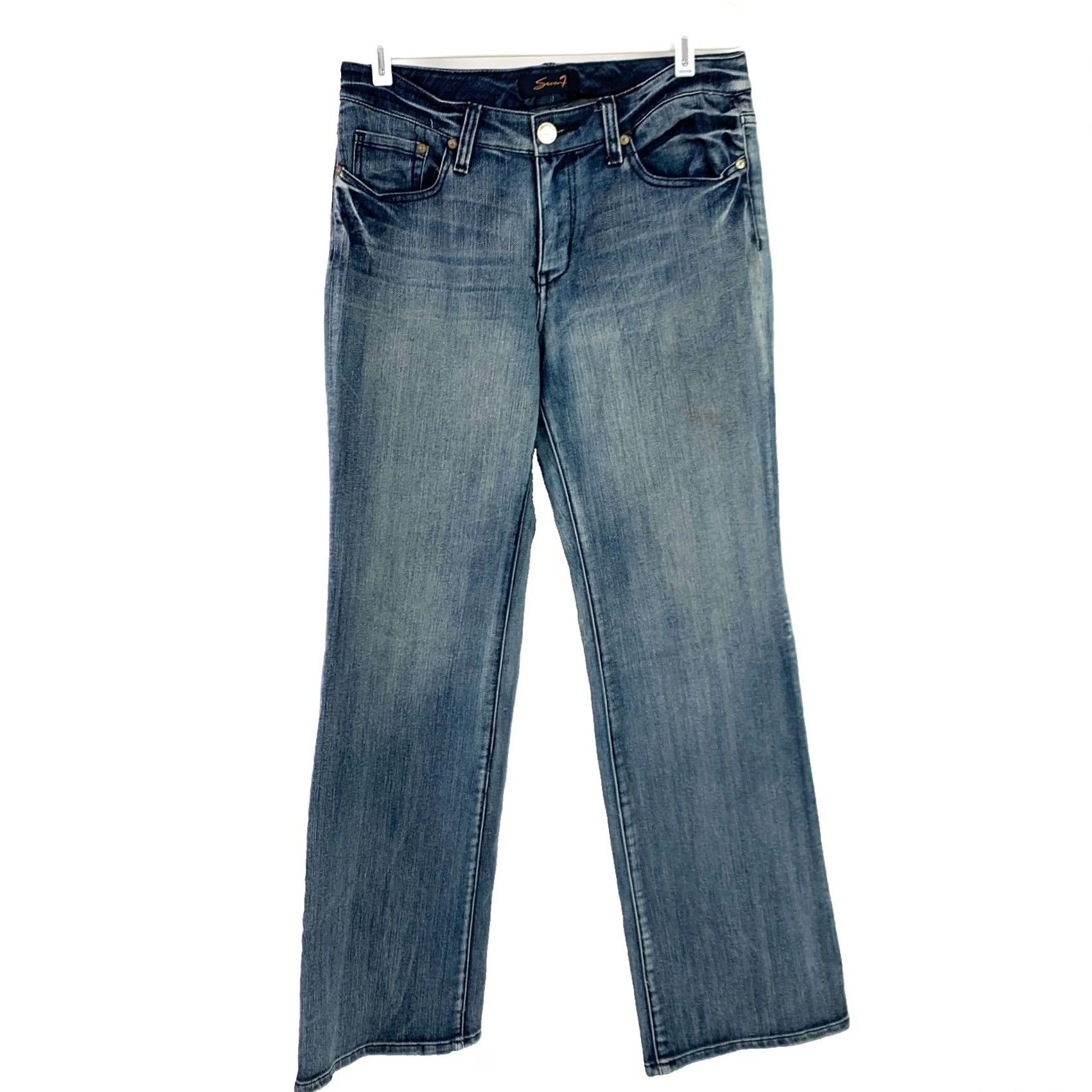 Vintage VINTAGE Seven7 Jeans Bootcut Womens 8 Blue Denim 5-Pocket Zipper Button Pocketed Pockets Size 30" / US 8 / IT 44 - 2 Thumbnail