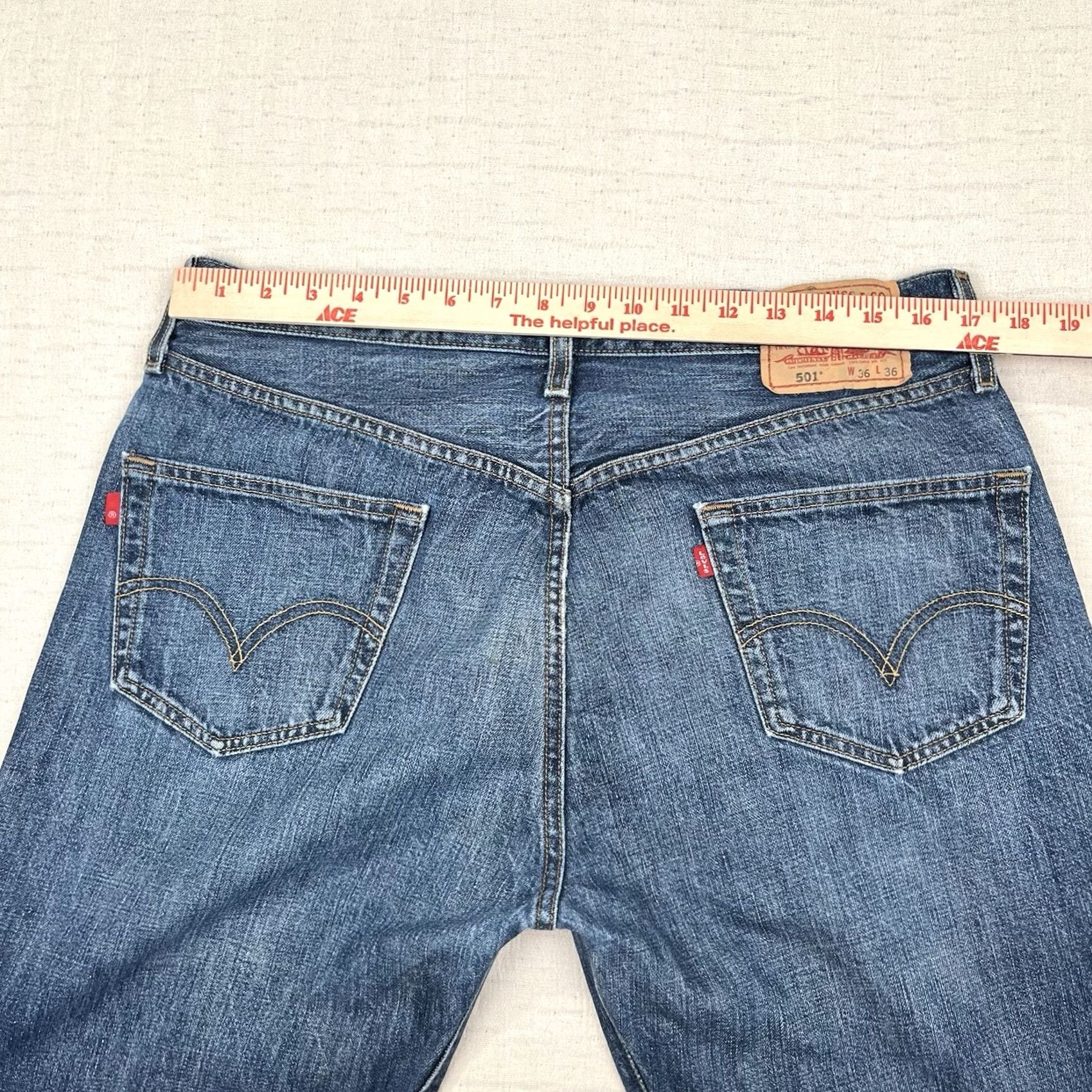 Levi's Levi's 501 Jeans 36X36 Medium Wash Distressed Pockets 2007 Date Good Condition Mens Jeans Straight Blue 501 Model Size US 36 / EU 52 - 7 Thumbnail
