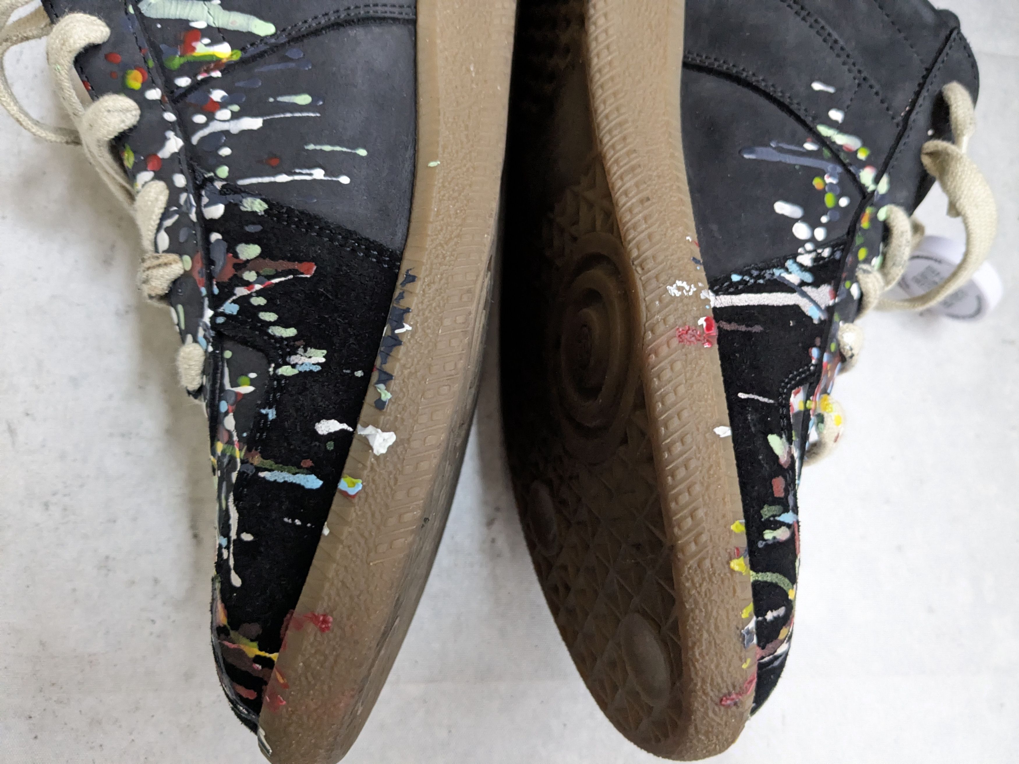Maison Margiela Maison Margiela GAT Replica Black Paint Splatter 10.5 43.5 Size US 10.5 / EU 43-44 - 13 Thumbnail