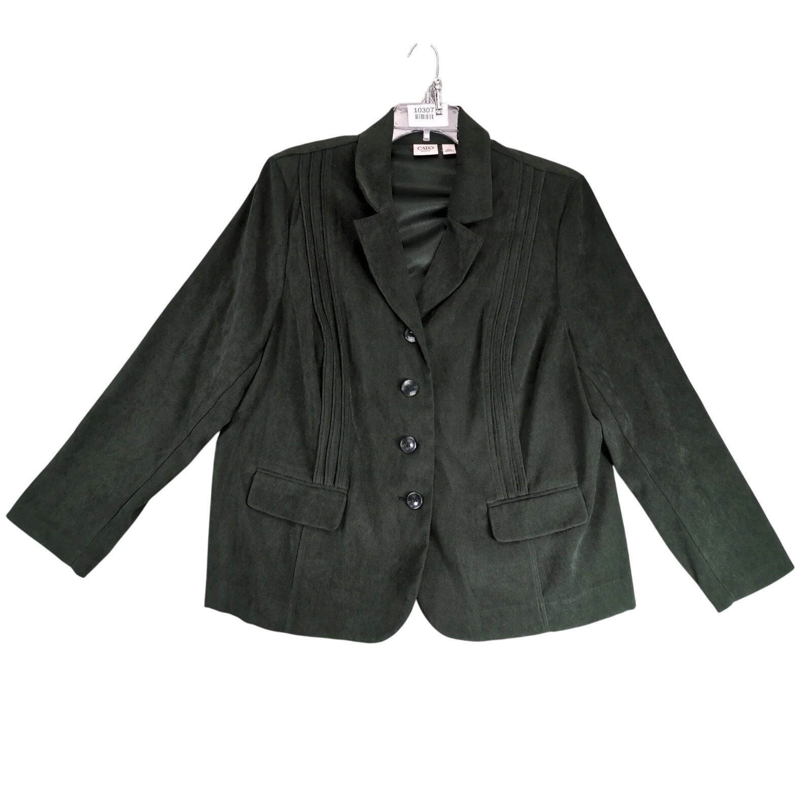 Other Cato Green Microfiber Suede 4-Button Blazer Jacket 22W Size 3XL / US 20-22 - 1 Thumbnail