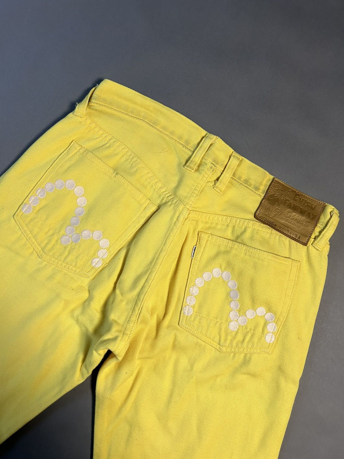 Evisu Evisu Fairway Genes vintage yellow chino pants dots logo Size US 34 / EU 50 - 2 Thumbnail