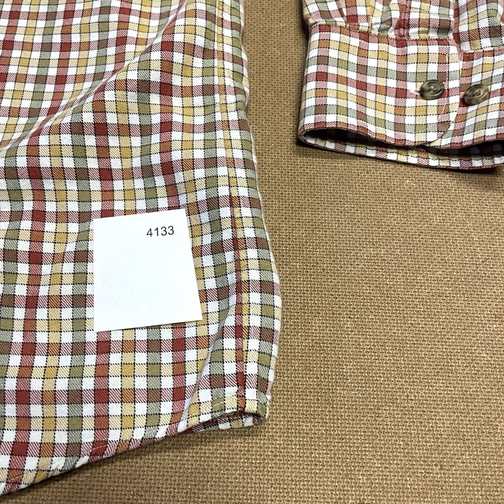 Vintage Patrick James Plaid Button Down Adult Large Beige Gingham Pocket Longsleeve Mens Shirt Beige 90s Retro USA Mens Size US L / EU 52-54 / 3 - 5 Thumbnail