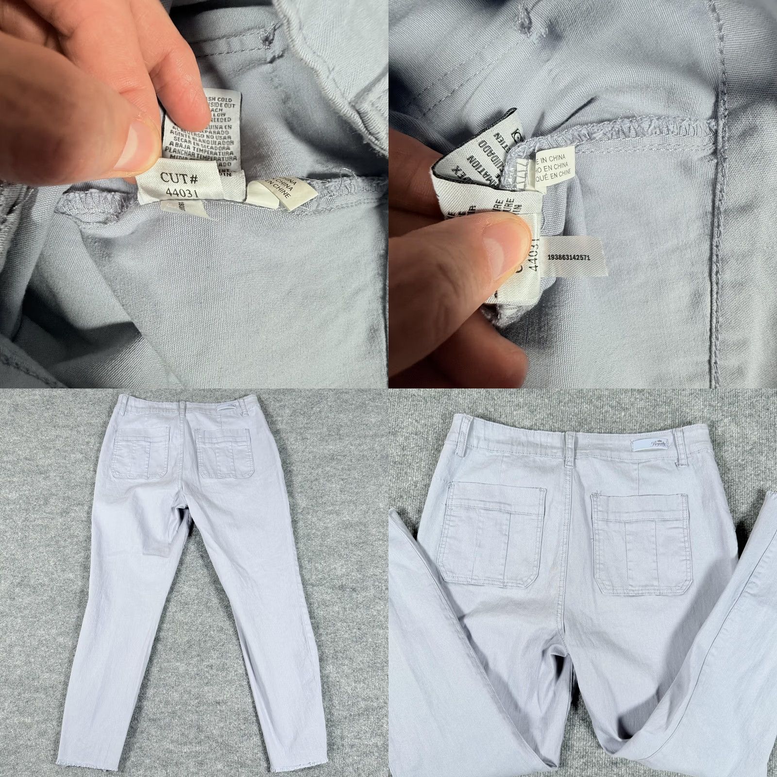 Vintage VINTAGE Royalty For Me Pants Womens 14 Pale Blue Mid Rise Stretch Distressed Hem Casual Pants Women Size 36" / US 14 / IT 50 - 10 Thumbnail
