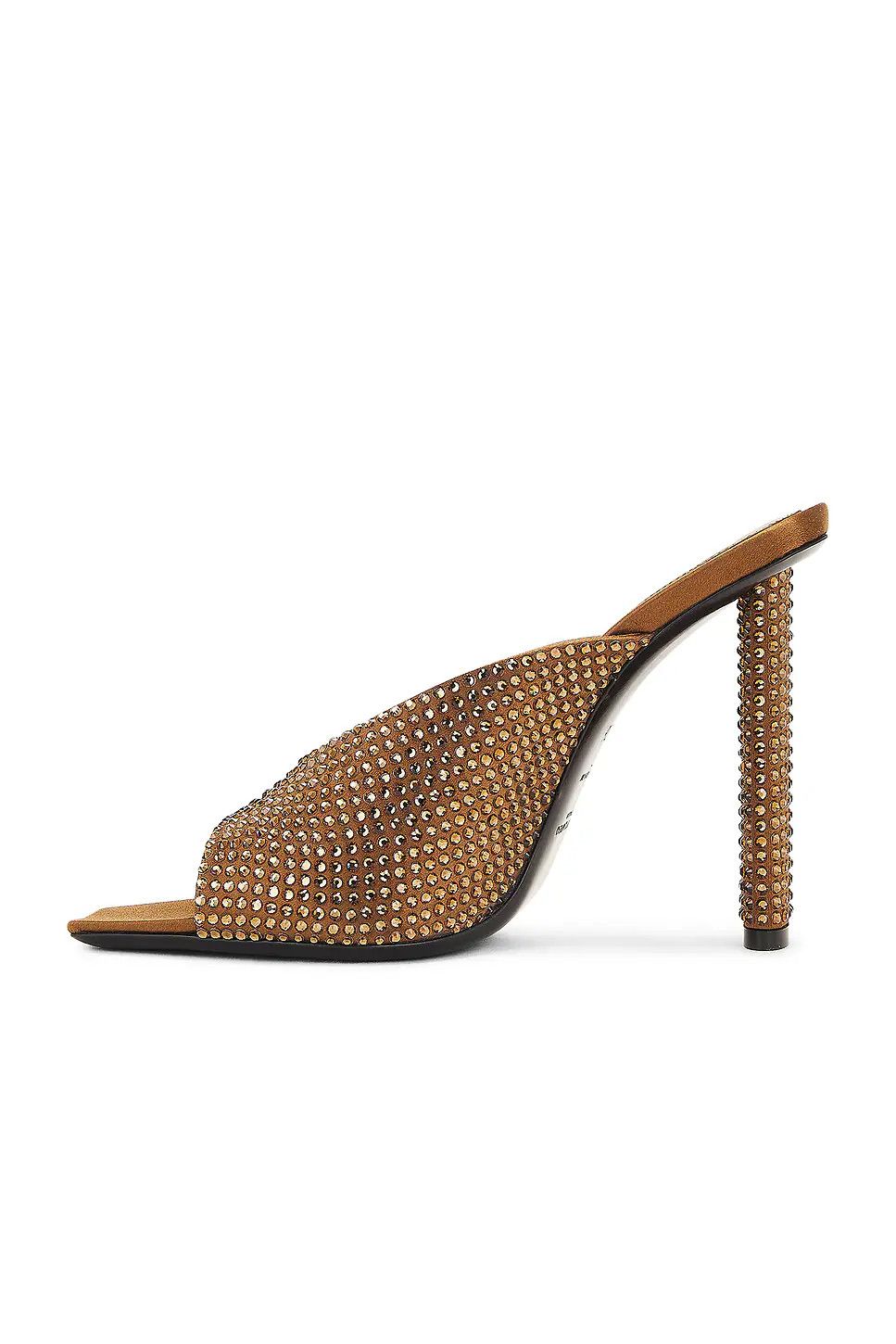 Saint Laurent Paris o1w1db10526 786868 Sept Mules in Satin Crepe And Rhinestones Size US 11 / IT 41 - 3 Thumbnail