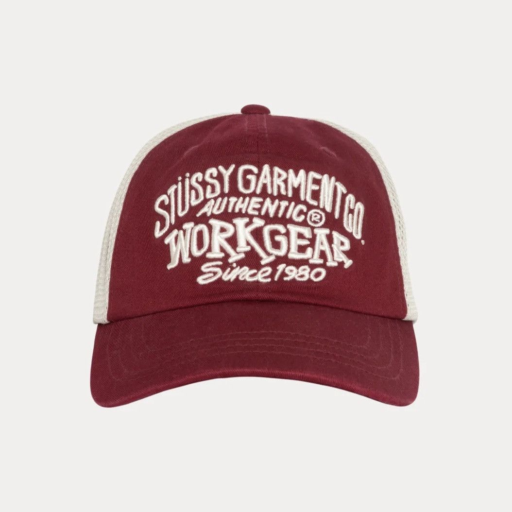Stussy Stussy Low Pro Workgear Strapback Red Trucker Mesh Hat Size ONE SIZE - 1 Thumbnail