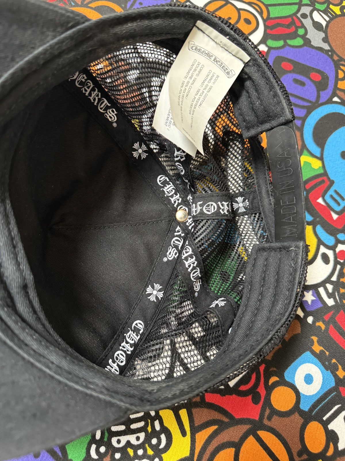 Chrome Hearts Chrome Hearts Black Script Logo Trucker Hat Size ONE SIZE - 10 Thumbnail