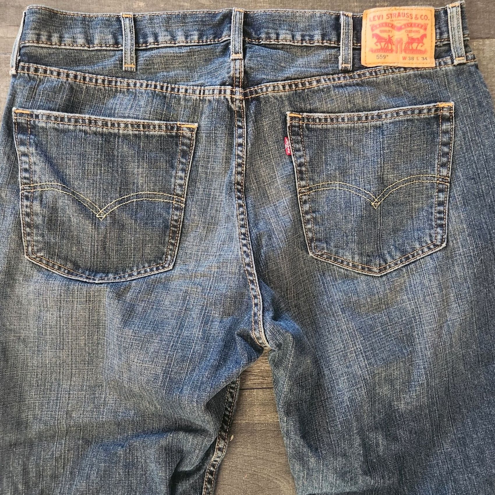 Levi's Levi's 559 Jeans Mens 38x34 Relaxed Straight Denim Blue 100% Cotton Casual Vintage No Size US 38 / EU 54 - 6 Thumbnail