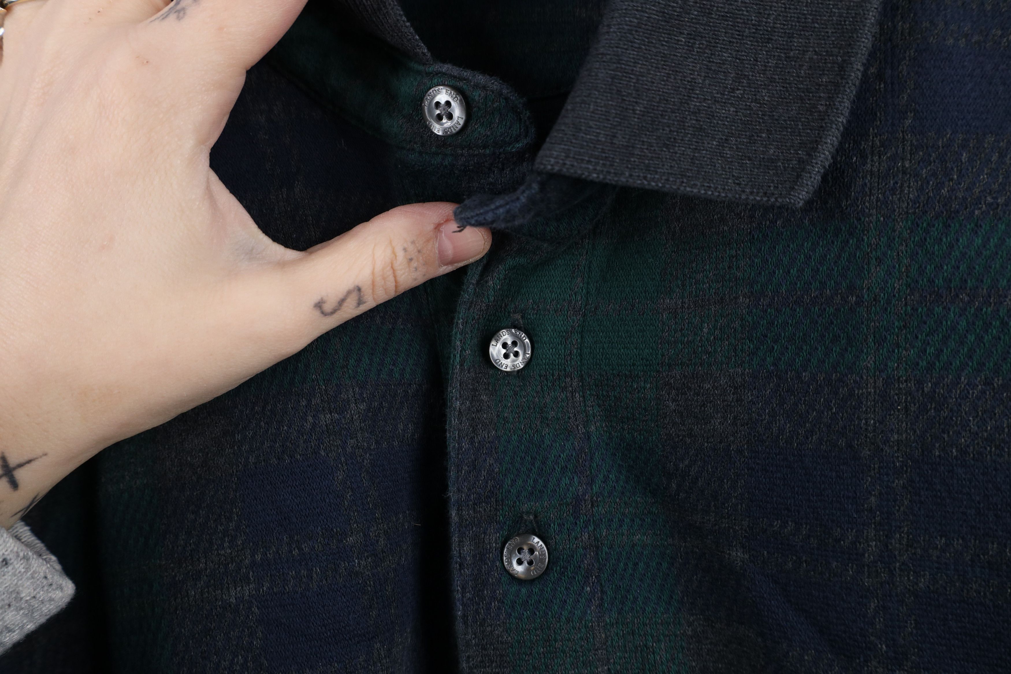 Lands' End × Vintage Vintage Lands End Supima Cotton Long Sleeve Rugby Polo Plaid Size US XXL / EU 58 / 5 - 7 Thumbnail
