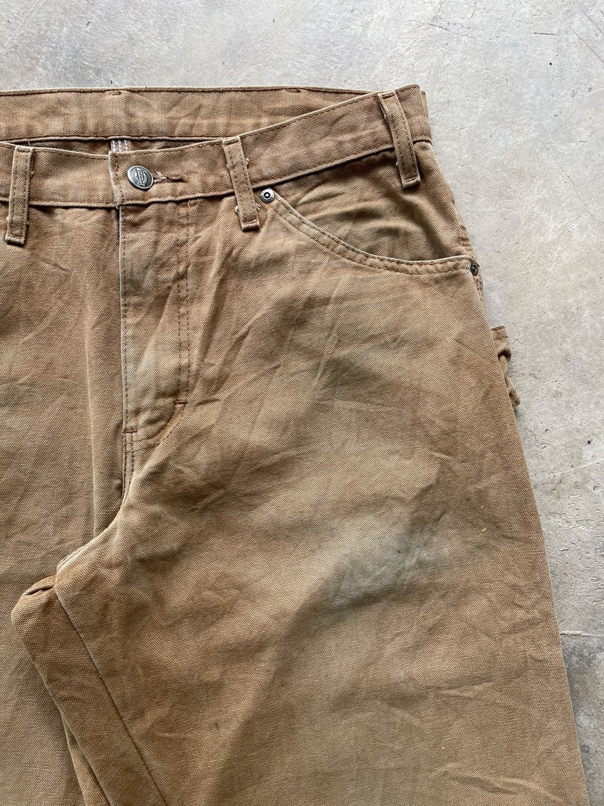 Dickies Vintage 90s Dickies Carpenter Distressed Canvas Straight Size US 33 - 5 Thumbnail