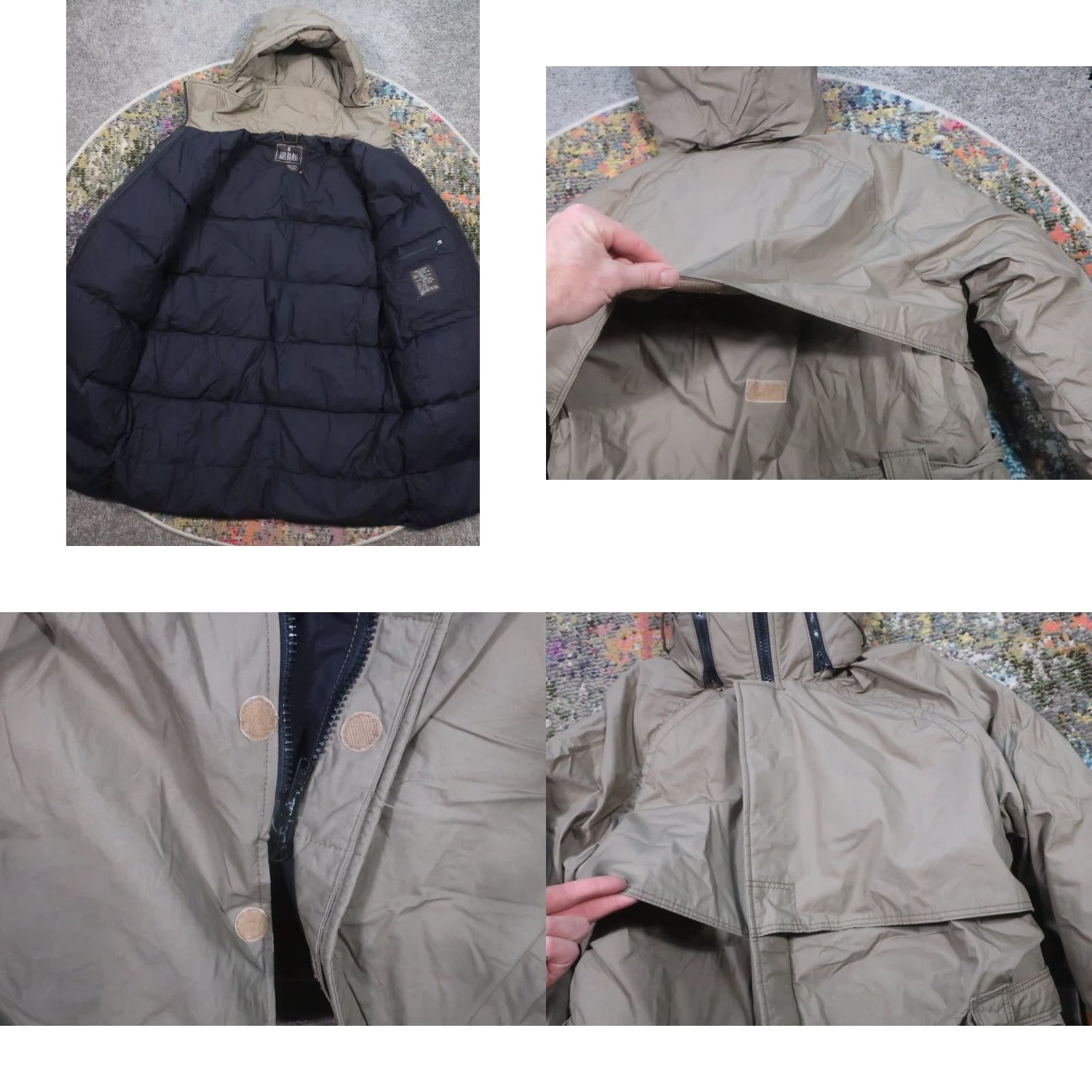 Bill Blass VINTAGE Bill Blass Coat Parka Puffer Down Large L Beige Removable Hood Mens USA 90s Paint Spots Size US L / EU 52-54 / 3 - 9 Thumbnail