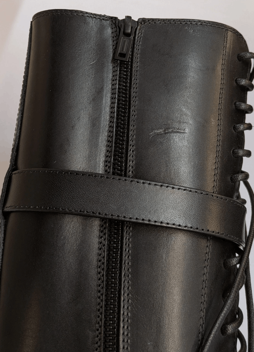 Ann Demeulemeester ANN DEMEULEMEESTER Leather Combat Boots Size US 6 / IT 36 - 9 Thumbnail