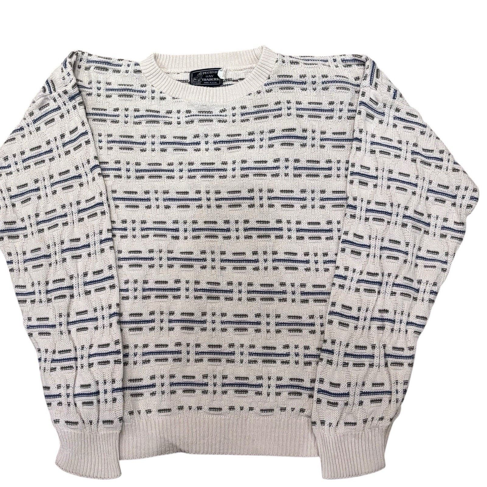 Other Vintage Cotton Textured Cream Crew Neck Sweater Men's Medium Size US M / EU 48-50 / 2 - 3 Thumbnail