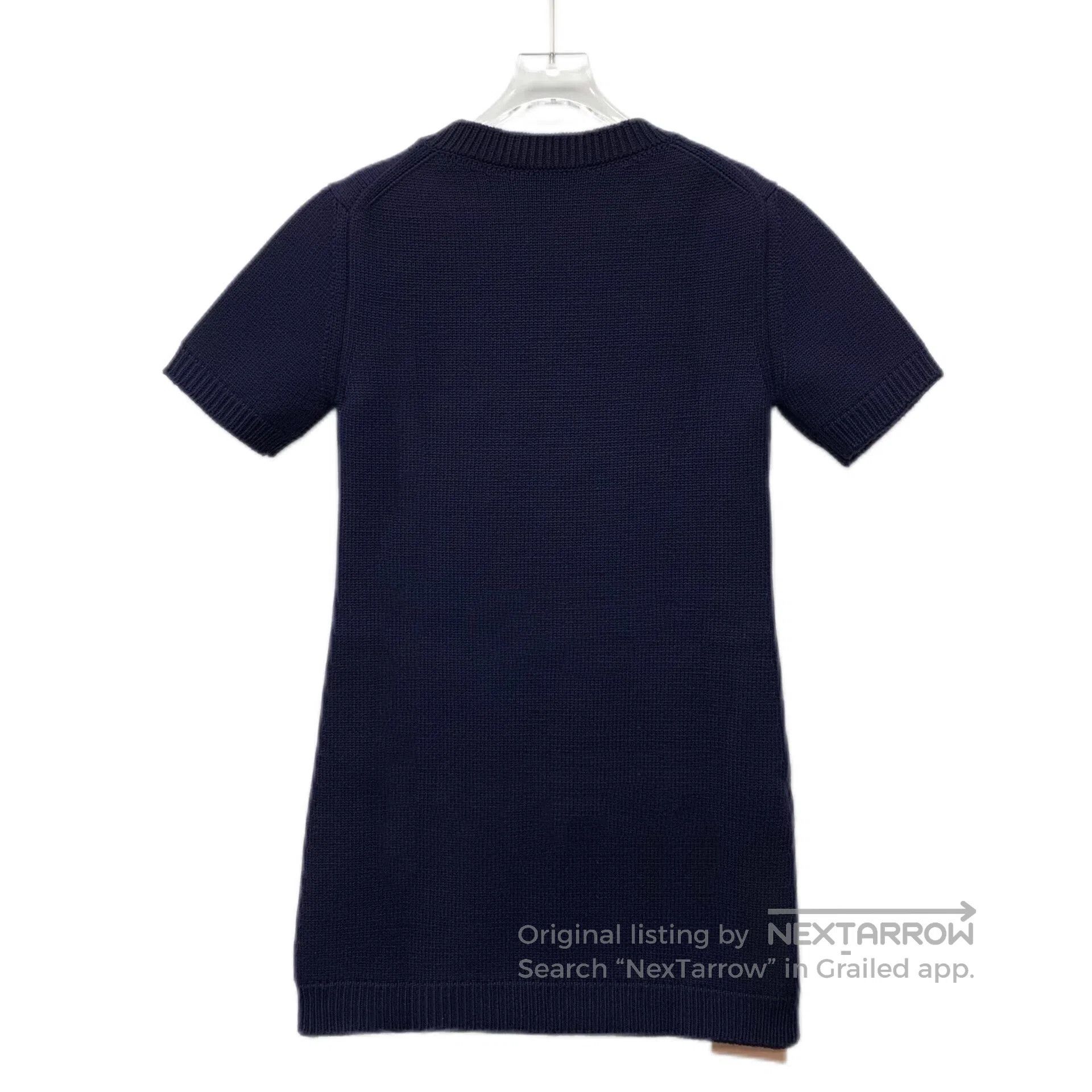 Miu Miu Miu Miu Navy blue logo lettering embroidery cashmere round Size XS / US 0-2 / IT 36-38 - 2 Thumbnail