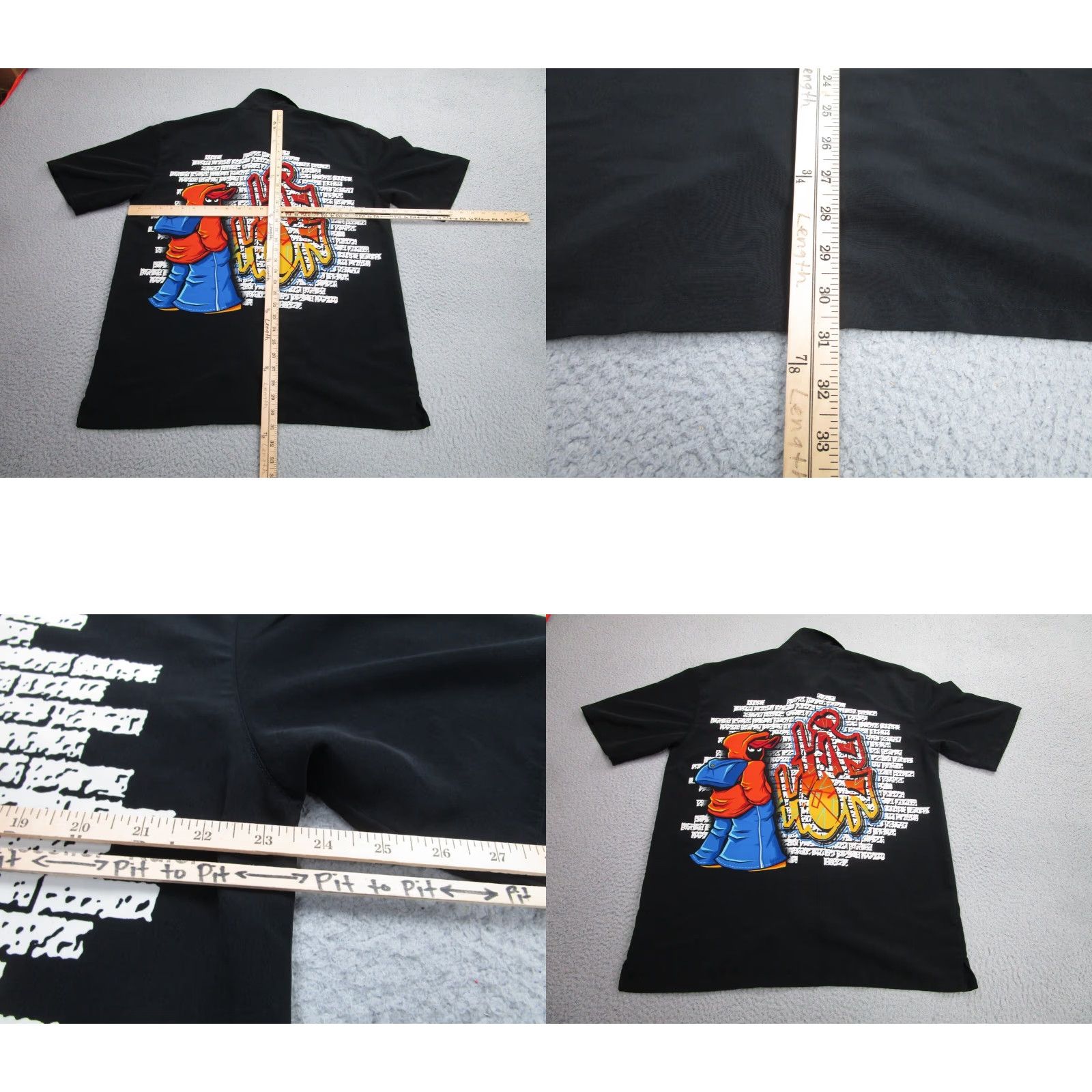 Vintage VINTAGE KAD Shirt mens M Black Graffiti Hip Hop Rap y2k Baggy 90s Size US M / EU 48-50 / 2 - 8 Thumbnail