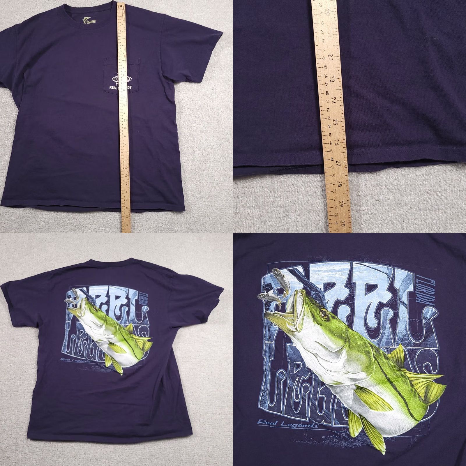 Vintage Reel Legends Shirt Mens XL Blue Short Sleeve Reel Performance Fishing Pocket Shirt Size US XL / EU 56 / 4 - 8 Thumbnail