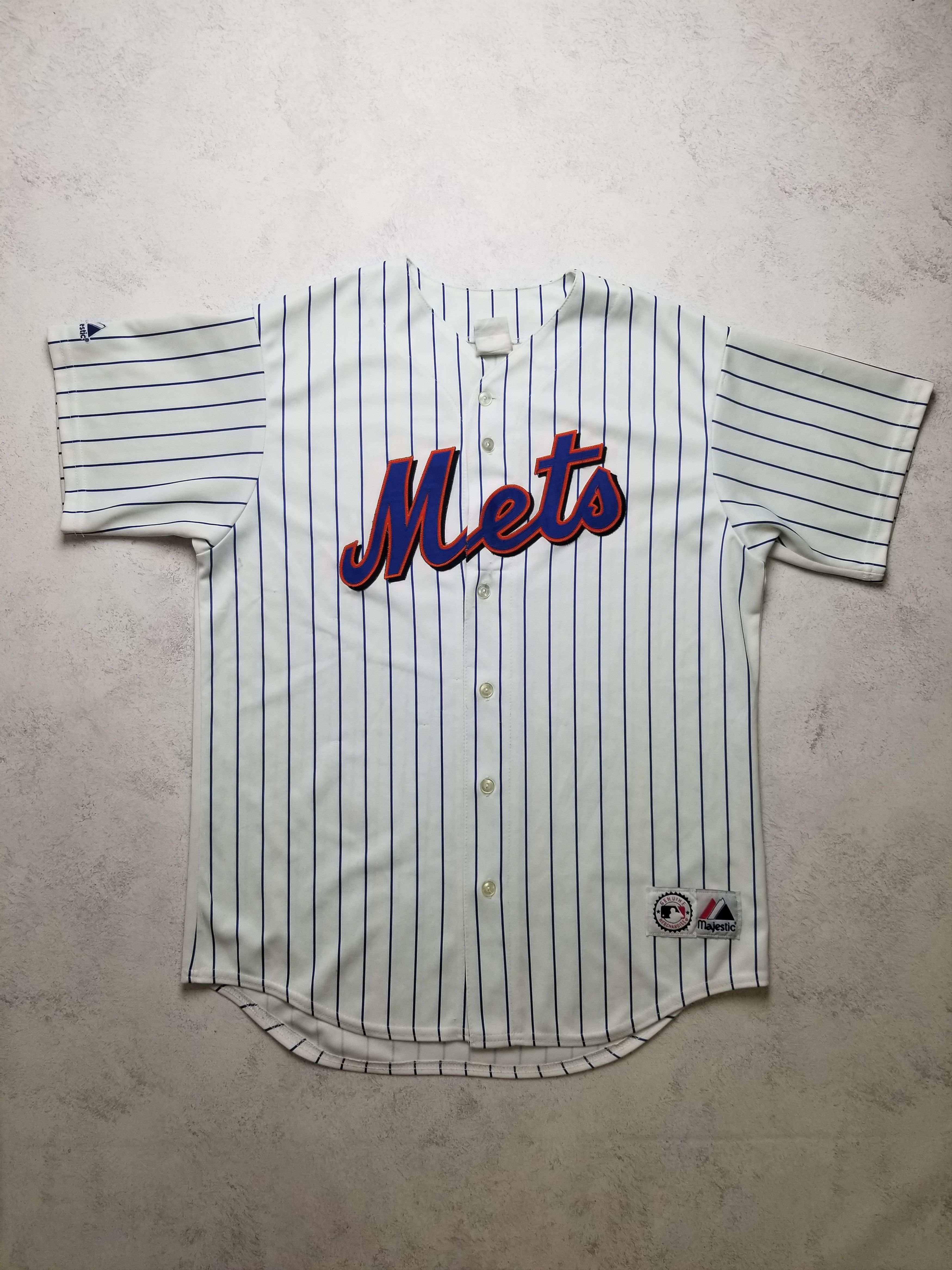 Majestic VTG New York Mets Majestic Pinstripe Stitched Jersey Size US L / EU 52-54 / 3 - 1 Thumbnail