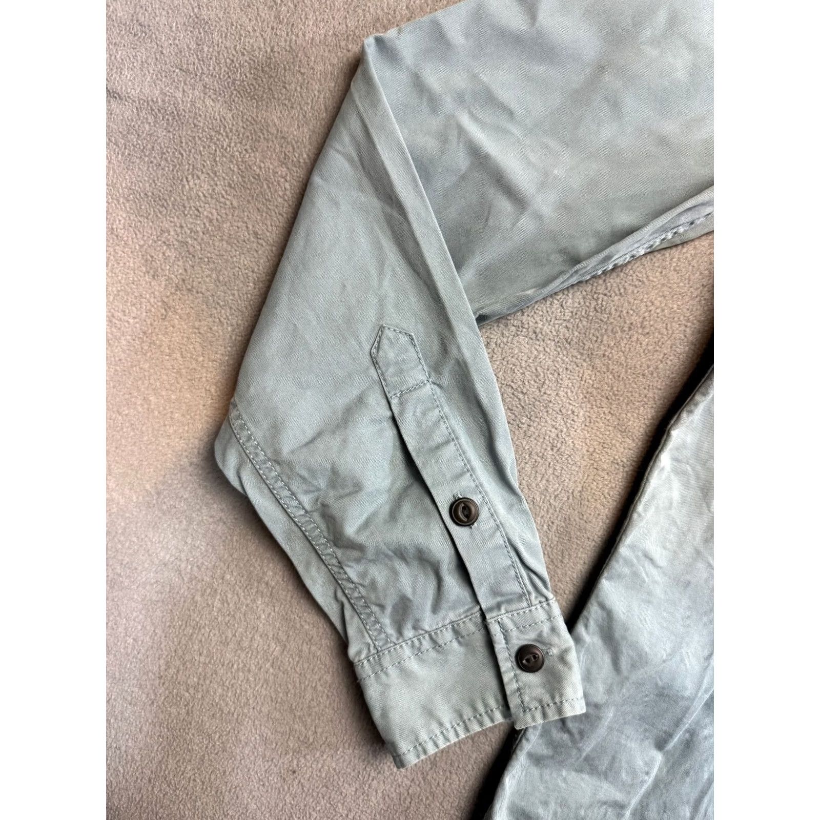 Superdry Superdry Army Shirt Mens Long Sleeve Button-Up twill Cotton Blue/Gray Size L Regular Vintage No Size US L / EU 52-54 / 3 - 2 Thumbnail