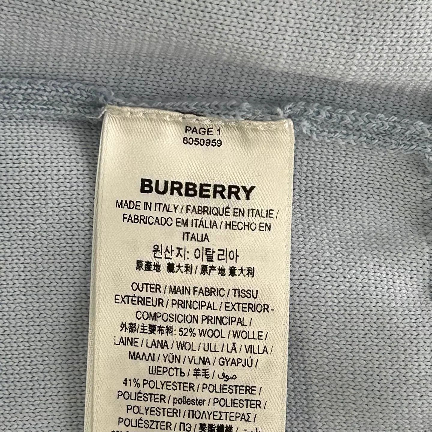 Burberry Burberry light blue knit wool emb logo zip jkt Size US XXS / EU 40 - 4 Thumbnail