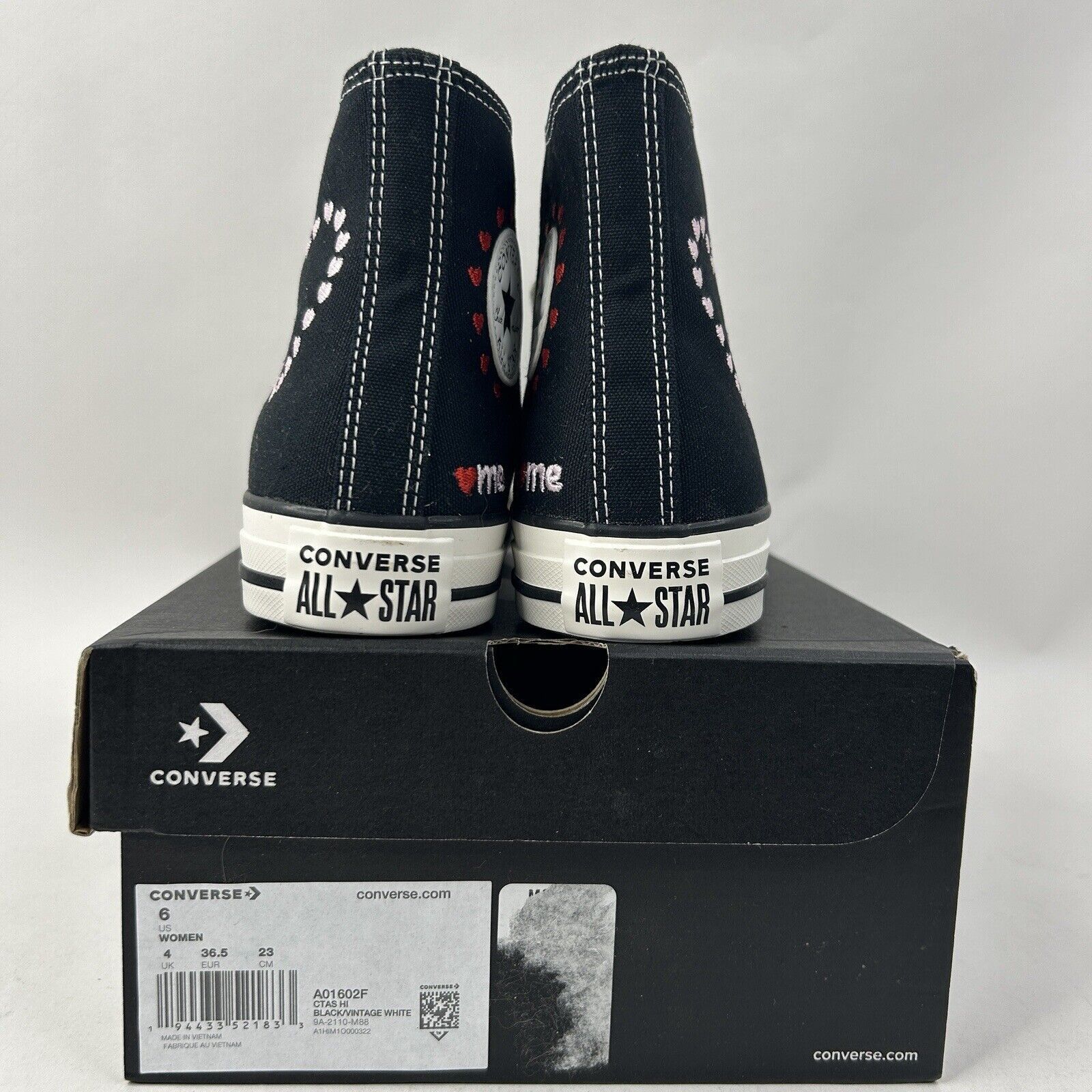 Converse Converse Chuck Taylor All Star High “Embroidered Hearts” Size US 6 / IT 36 - 4 Thumbnail