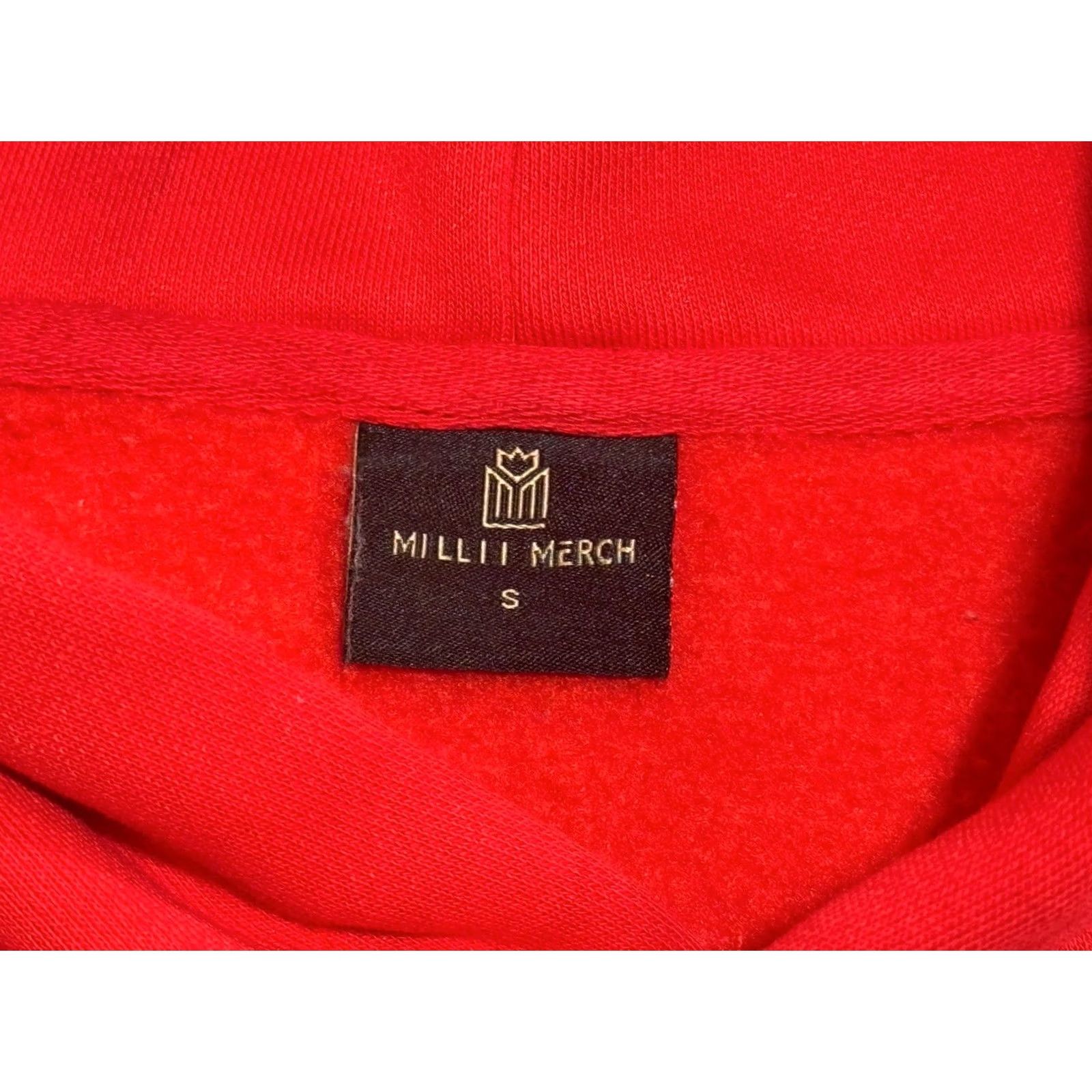 Vintage Milli Merch Red Cropped Hoodie W/ Pockets “The World Is Yours” Mens Sz S RARE Size US S / EU 44-46 / 1 - 6 Thumbnail
