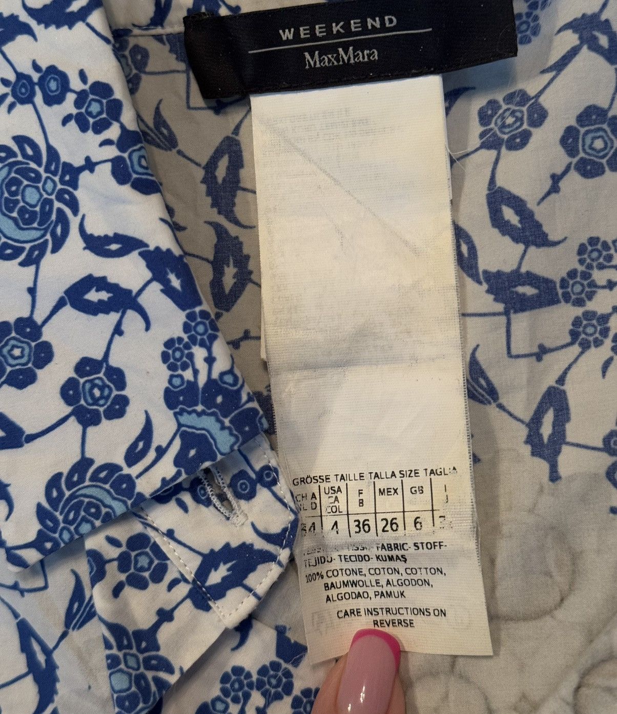 Designer × Max Mara × Weekend Max Mara Max Mara Weekend ocean yachting pattern poplin blouse Size S / US 4 / IT 40 - 4 Thumbnail